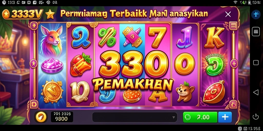 Tampilan utama gameplay Slot 333V yang menarik dan berwarna-warni.