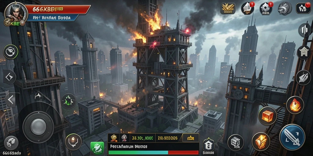 Tampilan gameplay seru dan menegangkan dalam 66KBET Tower Defense.