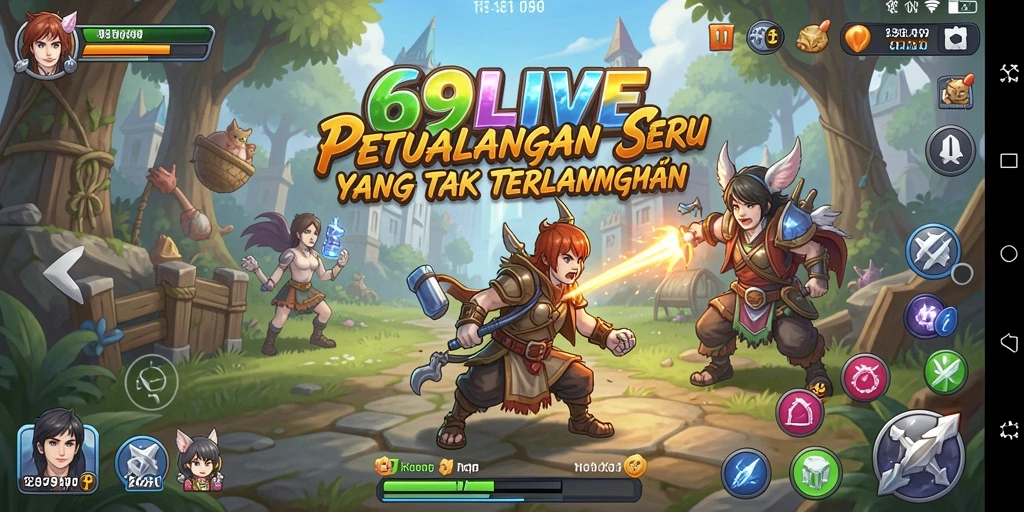 Screenshot utama 69LIVE menampilkan eksplorasi dunia petualangan yang menakjubkan.