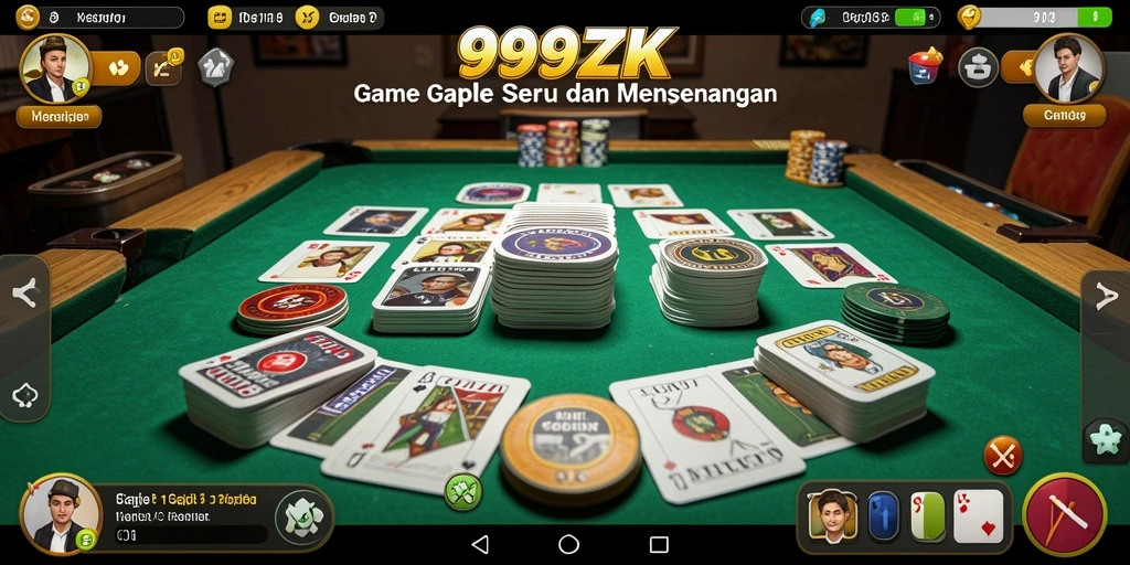 Tampilan gameplay seru dari 999ZK yang menghadirkan pengalaman Gaple.