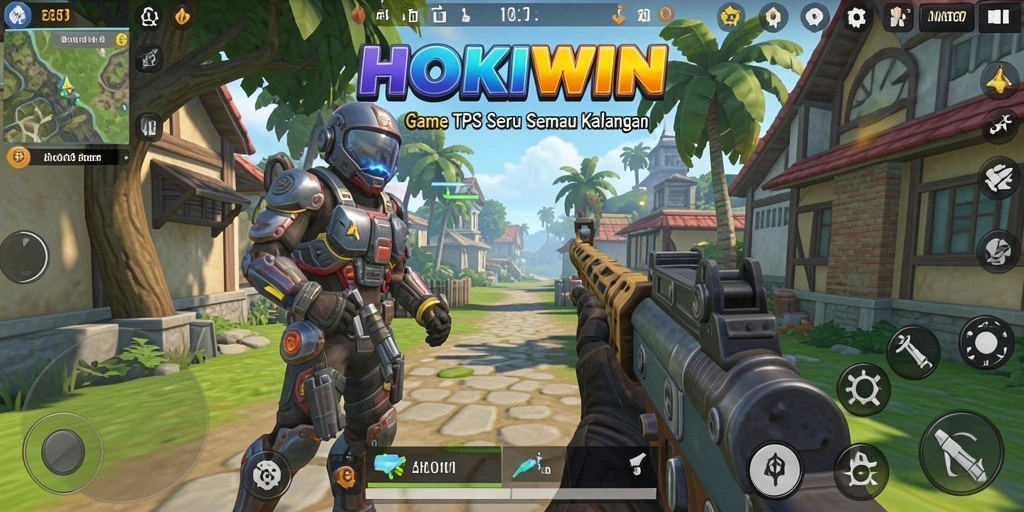 Gameplay seru dari HOKIWIN dalam sesi pertempuran TPS.