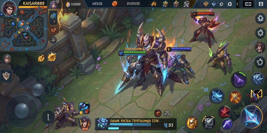 Gameplay seru KAISAR888 di arena MOBA.