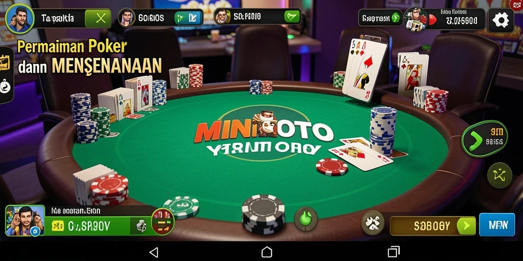 Screenshot MINITOTO menampilkan gameplay poker yang penuh aksi.