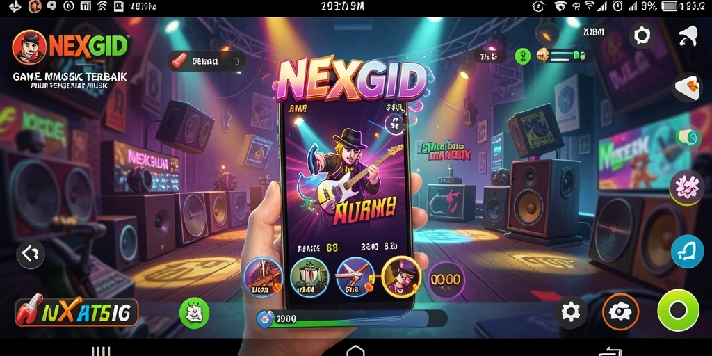 Tangkapan layar gameplay yang menampilkan pengalaman musik interaktif.