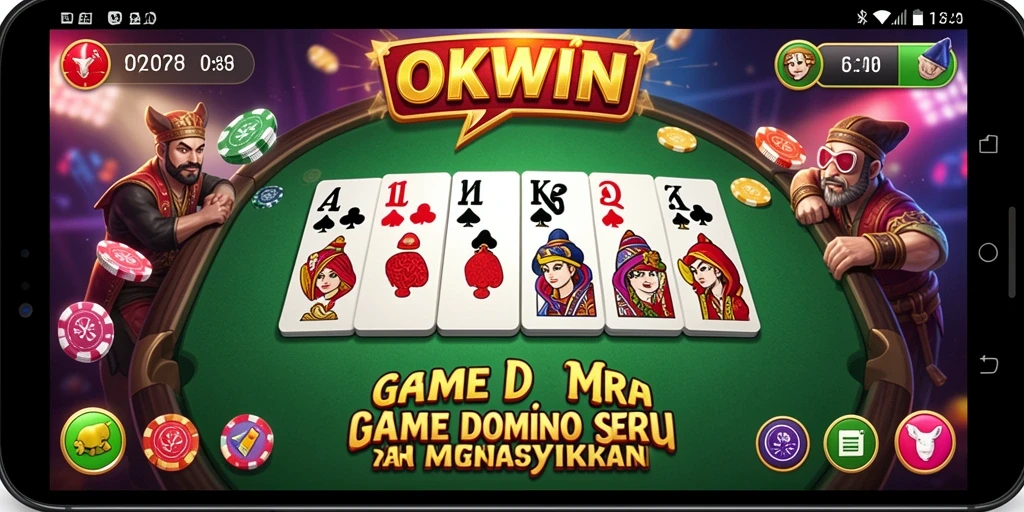 Screenshot dari gameplay OKWIN yang menampilkan suasana permainan Domino.