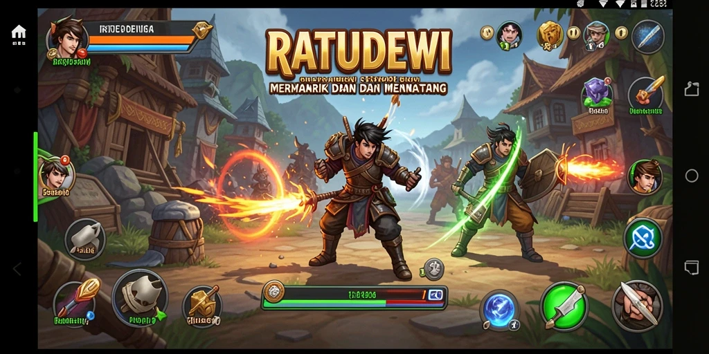 Tampilan permainan <strong>RATUDEWI</strong> yang memukau dengan aksi strategi.