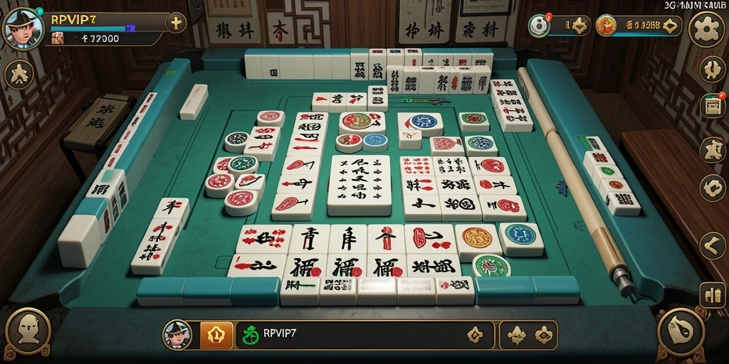 Tampilan gameplay seru dari RPVIP7 yang menampilkan Mahjong.