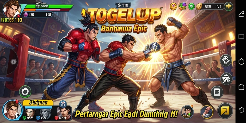 Tampilan gameplay pertarungan seru di TOGELUP.