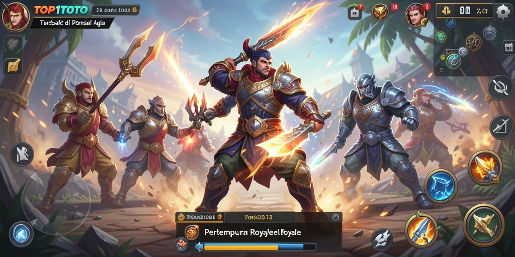 Tampilan gameplay menegangkan di TOP1TOTO dengan pertempuran nyata.